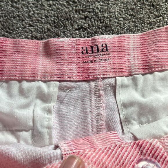 ANA A New Approach Shorts Womens Size 4 Pink Print Twill Flat Shorts Chino - Picture 5 of 9